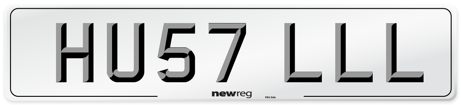 HU57 LLL Number Plate from New Reg